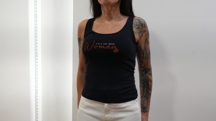 Top de Cava com Estampa Frontal "Woman"